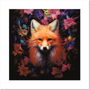 Fox in Flowers Posters and Art